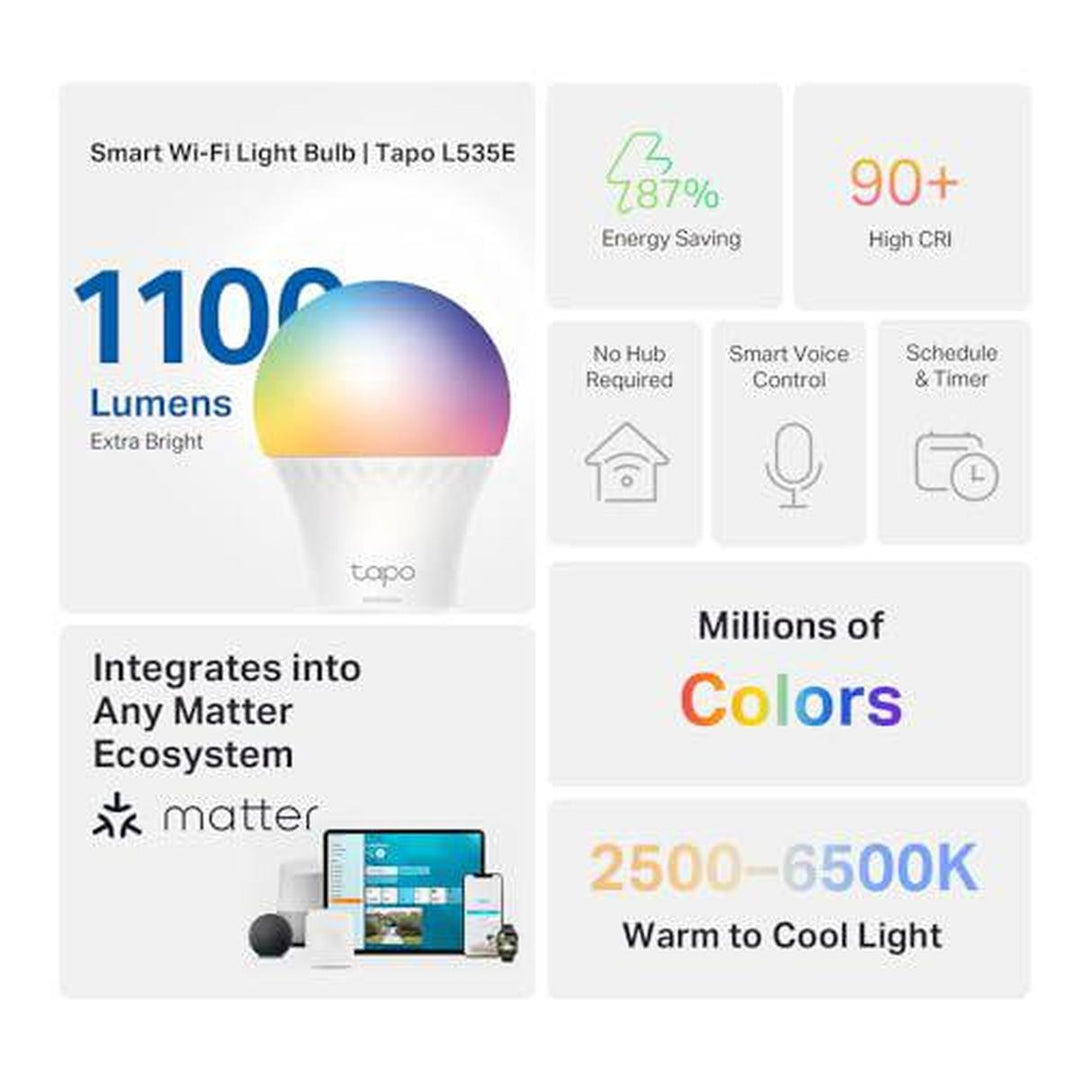 Tapo RGB Smart Bulbs 4-Pack - DOKUTRONIX