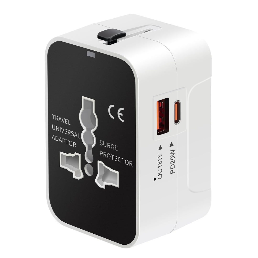Travel Adapter with USB C, Universal All in One Worldwide Travel Adapter Power Converters Wall Charger AC Power Plug Adapter USB Type C Charging Ports for USA EU UK AUS Black - DOKUTRONIX
