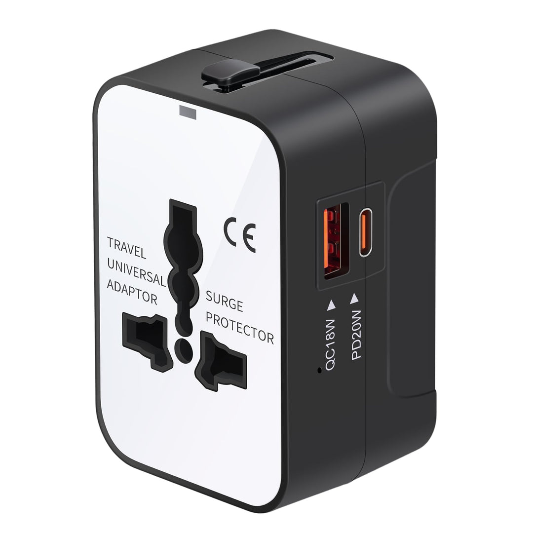 Travel Adapter with USB C, Universal All in One Worldwide Travel Adapter Power Converters Wall Charger AC Power Plug Adapter USB Type C Charging Ports for USA EU UK AUS Black - DOKUTRONIX