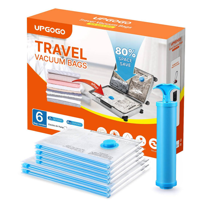 PackTight Travel Vacuum Bags - 6 Space Saver Set - DOKUTRONIX