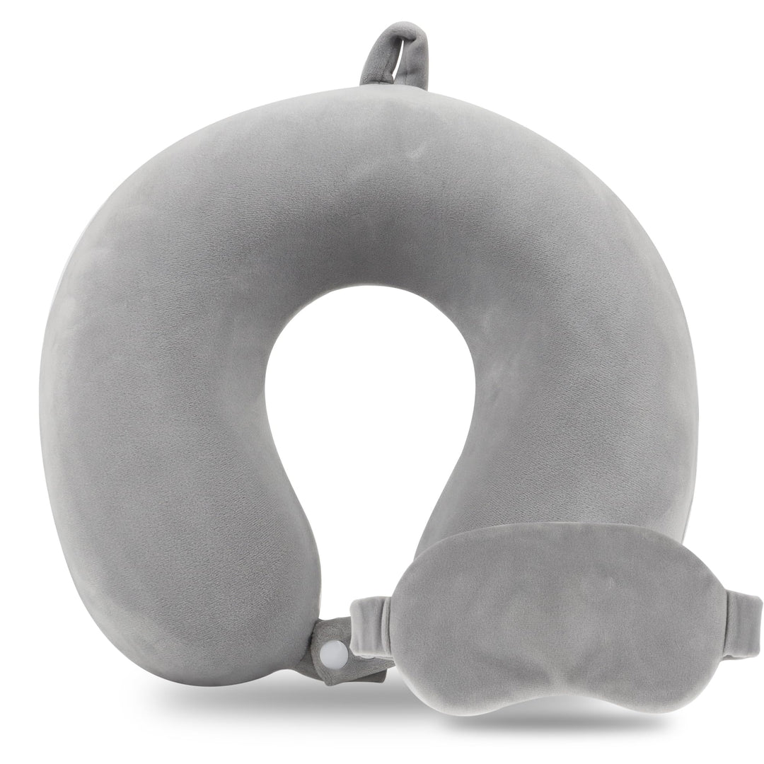 TravelEase Memory Foam Pillow Set - Grey - DOKUTRONIX