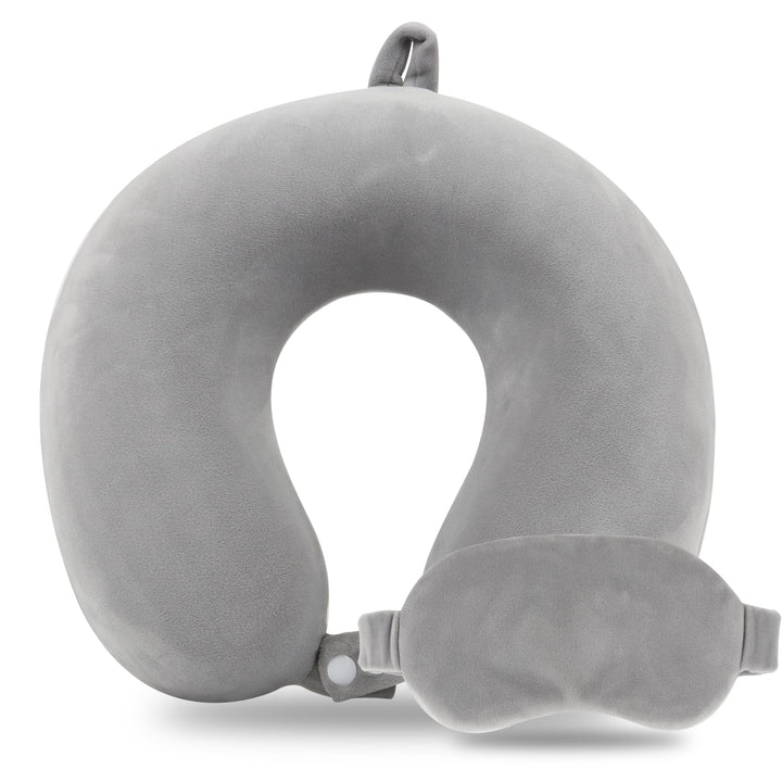 TravelEase Memory Foam Pillow Set - Grey - DOKUTRONIX