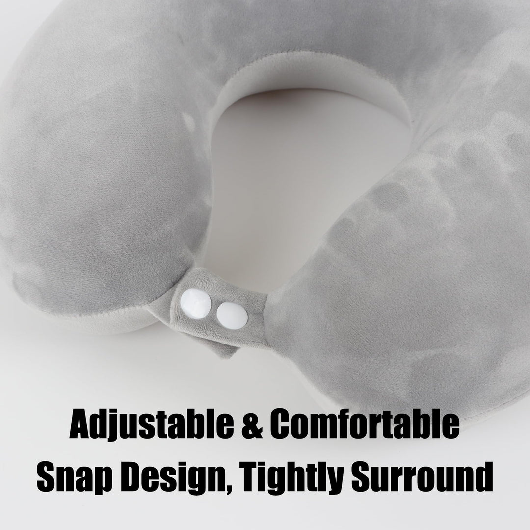 TravelEase Memory Foam Pillow Set - Grey - DOKUTRONIX