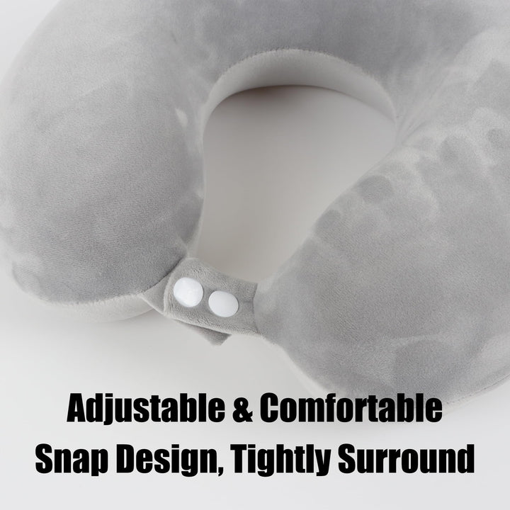 TravelEase Memory Foam Pillow Set - Grey - DOKUTRONIX