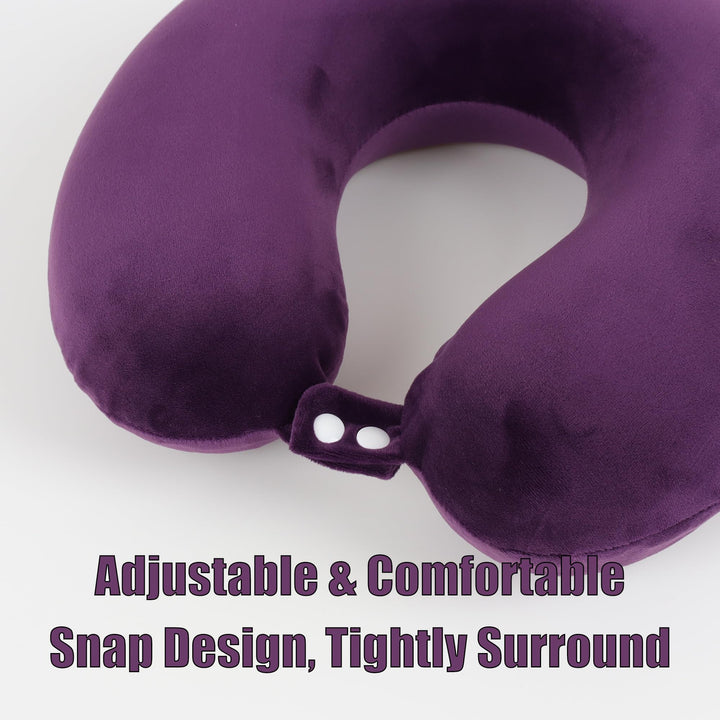 TravelEase Memory Foam Pillow Set - Purple Edition - DOKUTRONIX