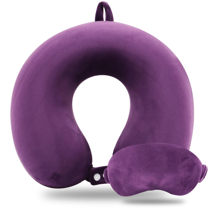 TravelEase Memory Foam Pillow Set - Purple Edition - DOKUTRONIX