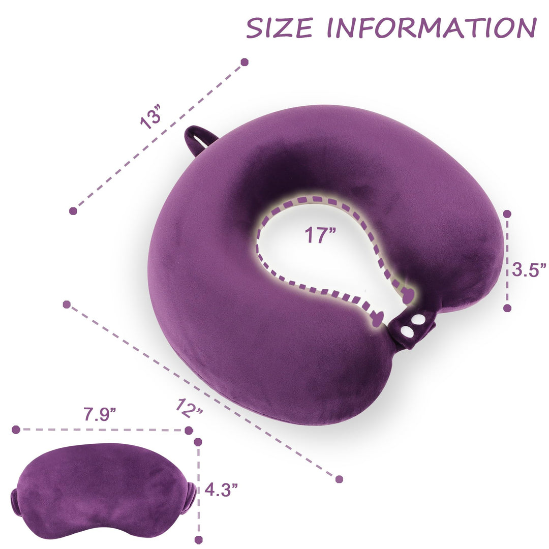 TravelEase Memory Foam Pillow Set - Purple Edition - DOKUTRONIX