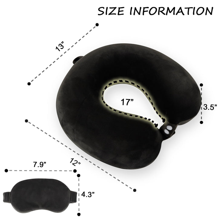 TravelLux Memory Foam Pillow Set - Black - DOKUTRONIX