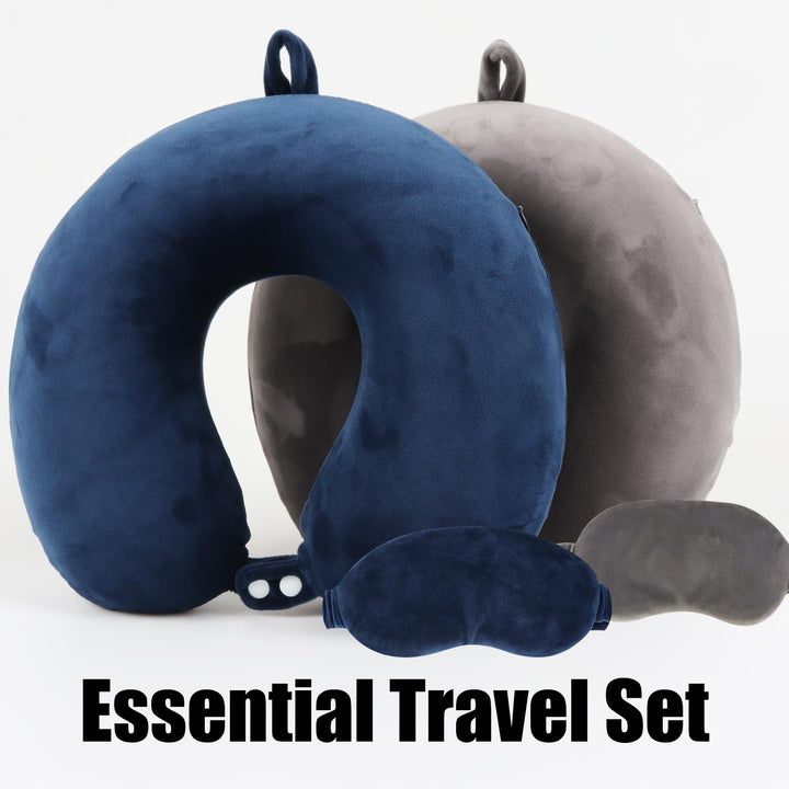 TravelLux Memory Foam Pillow Set - Black - DOKUTRONIX