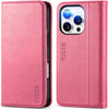TUCCH Hot Pink iPhone 16 Pro Wallet Case & Kickstand