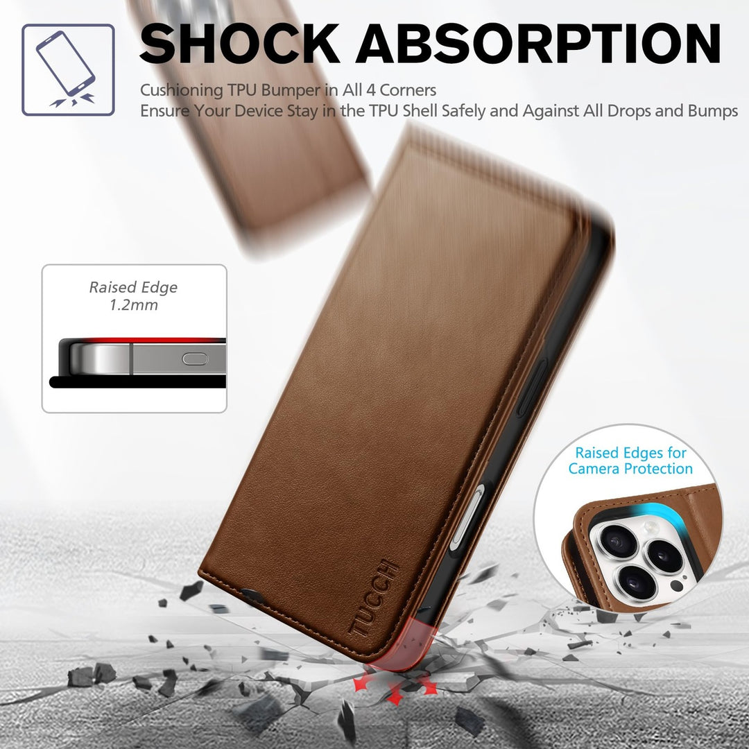 TUCCH iPhone 16 Pro Wallet Case - RFID Kickstand Folio - DOKUTRONIX
