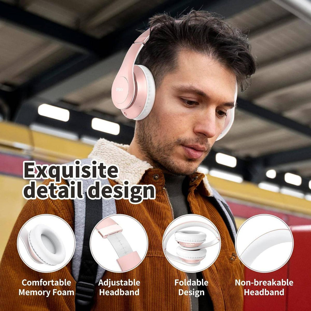 Uliptz Rose Gold Wireless Headphones - DOKUTRONIX