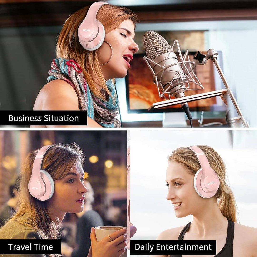 Uliptz Rose Gold Wireless Headphones - DOKUTRONIX
