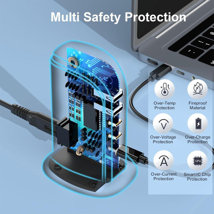 Upoy 5-Port Fast Type C Charger - Black Power Hub - DOKUTRONIX