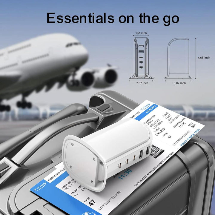 FastCharge 5 Port Type C Charger - White - DOKUTRONIX