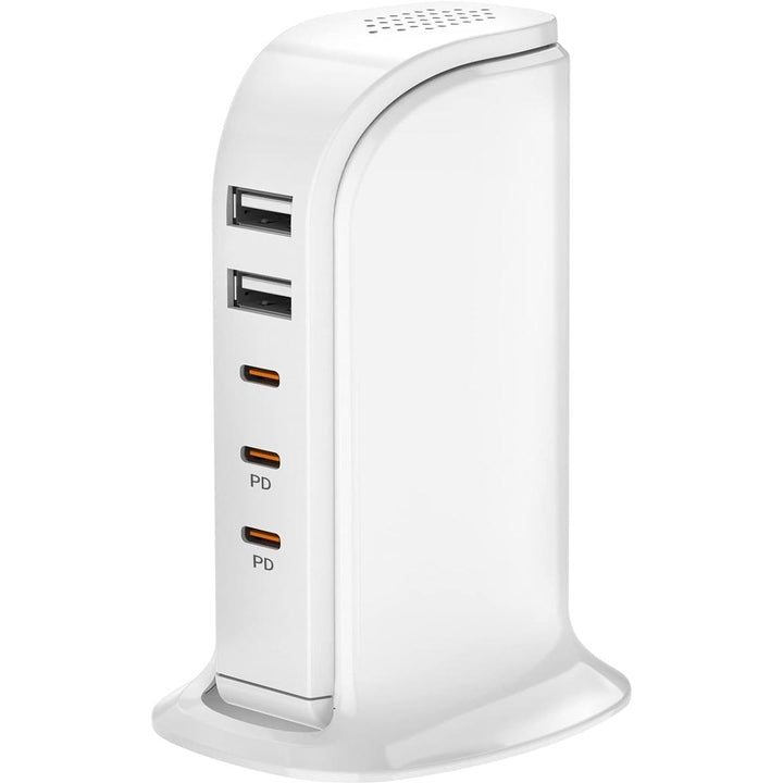 FastCharge 5 Port Type C Charger - White - DOKUTRONIX