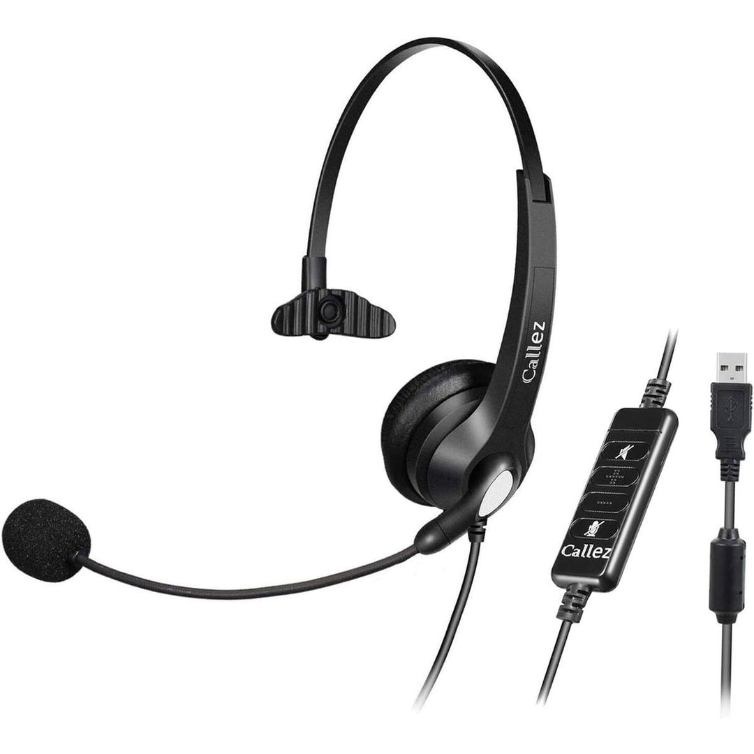 AudioSync USB Headset with Mic & Control Hub - DOKUTRONIX