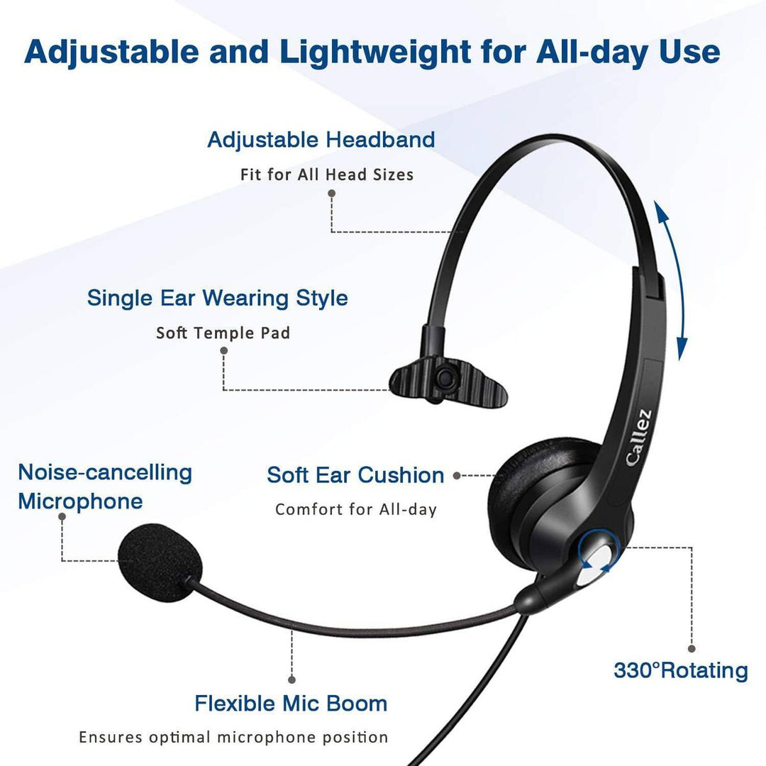 AudioSync USB Headset with Mic & Control Hub - DOKUTRONIX