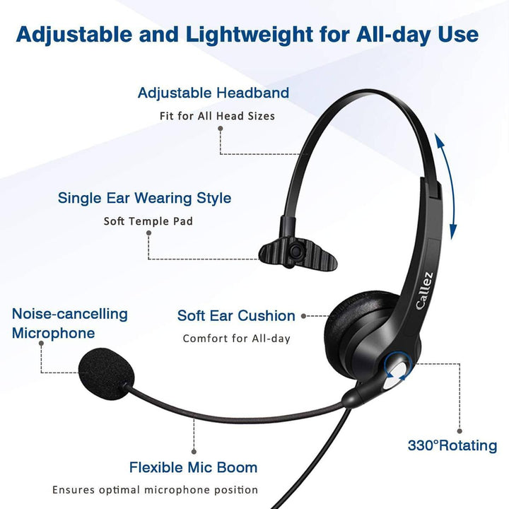 AudioSync USB Headset with Mic & Control Hub - DOKUTRONIX