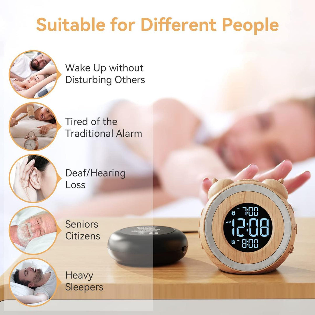 LoudShake Dual Alarm Clock with USB & Dimmer - DOKUTRONIX