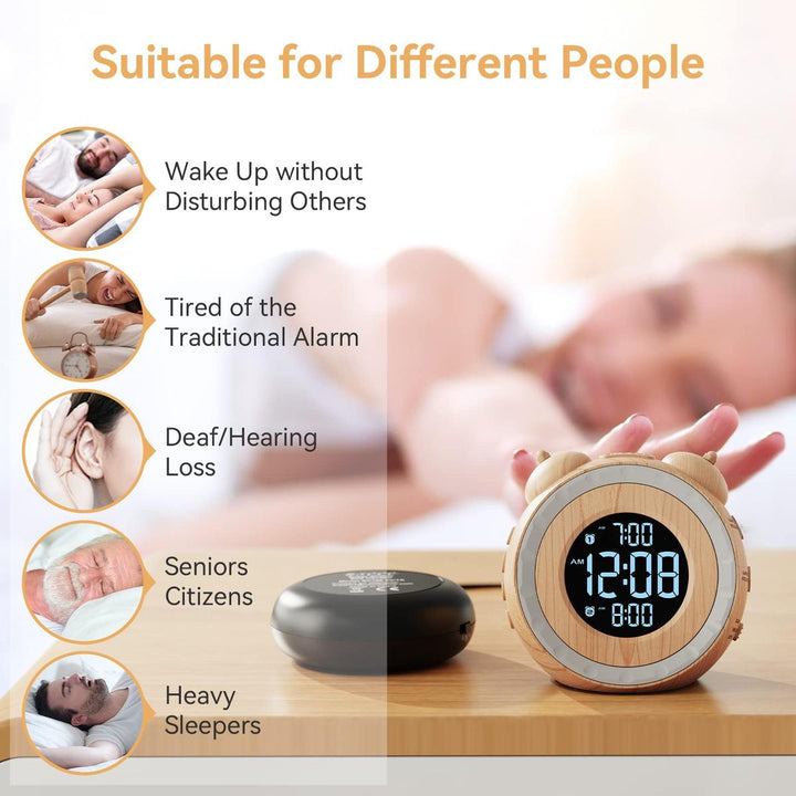 LoudShake Dual Alarm Clock with USB & Dimmer - DOKUTRONIX