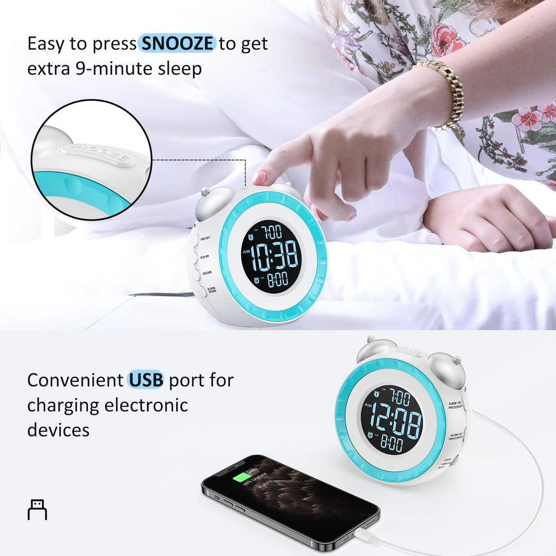 LoudShake Dual Alarm Clock with USB & Dimmer - DOKUTRONIX