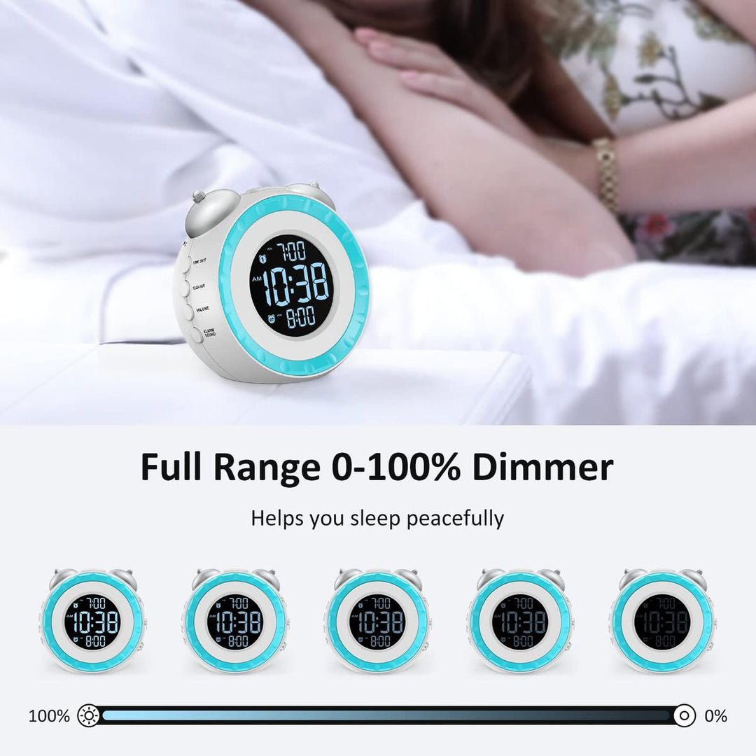 LoudShake Dual Alarm Clock with USB & Dimmer - DOKUTRONIX