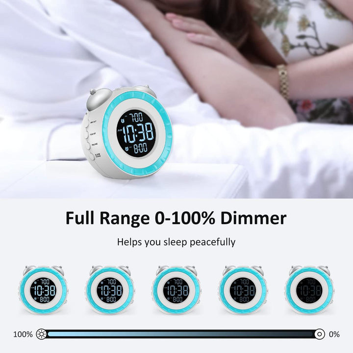 LoudShake Dual Alarm Clock with USB & Dimmer - DOKUTRONIX