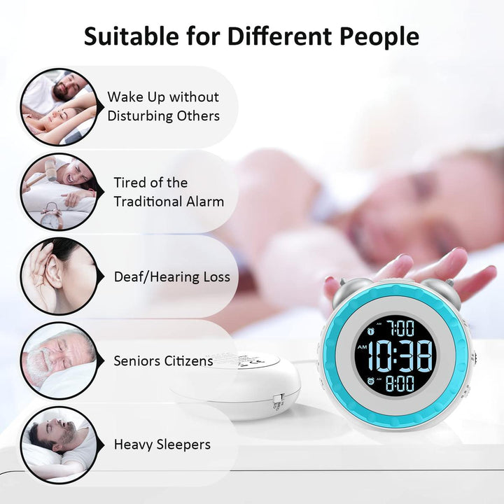 LoudShake Dual Alarm Clock with USB & Dimmer - DOKUTRONIX