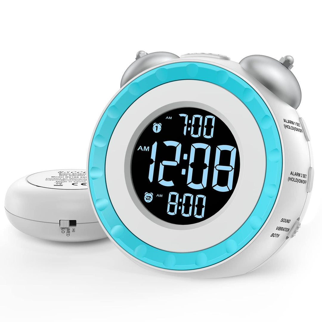 LoudShake Dual Alarm Clock with USB & Dimmer - DOKUTRONIX