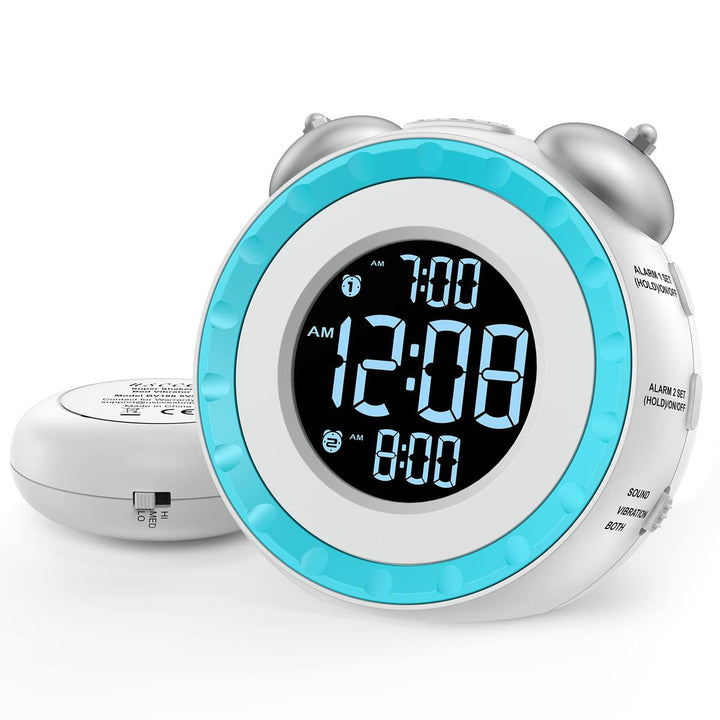 LoudShake Dual Alarm Clock with USB & Dimmer - DOKUTRONIX