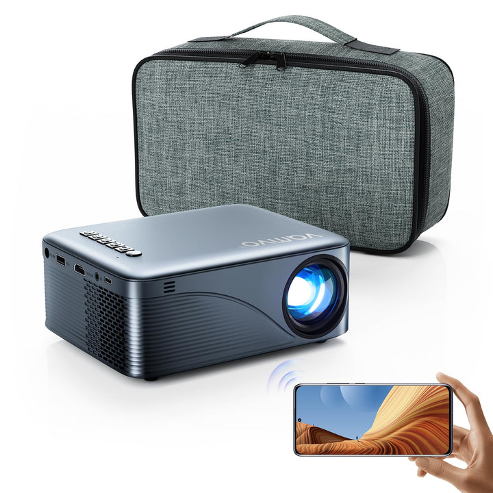 vamvo Mini Projector WiFi Portable Movie Projectors, Outdoor Projector with Stylish streamlined Design, Smartphones and Tablets Can Easy Connection to Video Projectors - DOKUTRONIX