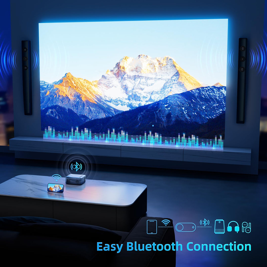 vamvo Mini Projector WiFi Portable Movie Projectors, Outdoor Projector with Stylish streamlined Design, Smartphones and Tablets Can Easy Connection to Video Projectors - DOKUTRONIX
