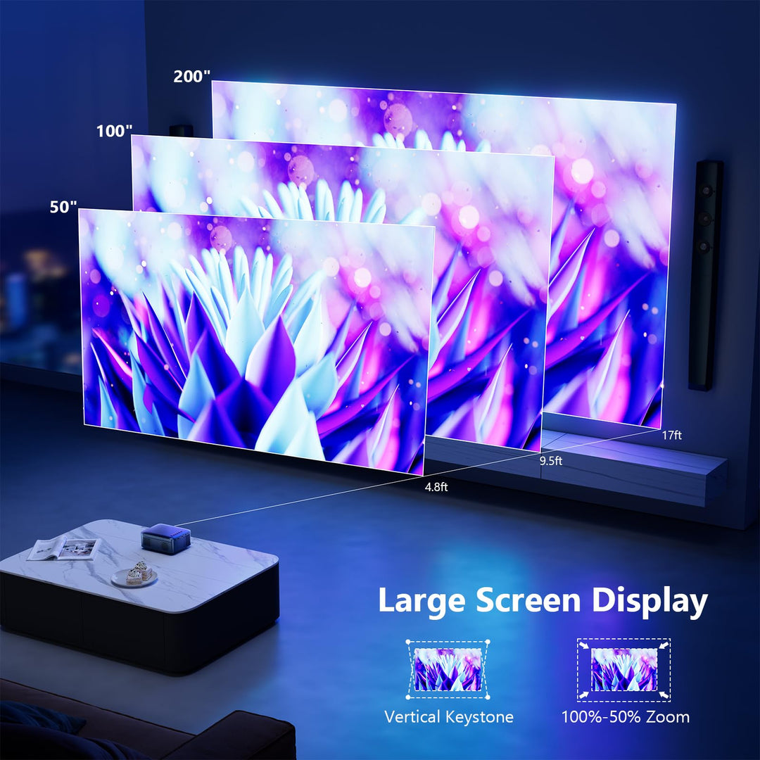vamvo Mini Projector WiFi Portable Movie Projectors, Outdoor Projector with Stylish streamlined Design, Smartphones and Tablets Can Easy Connection to Video Projectors - DOKUTRONIX