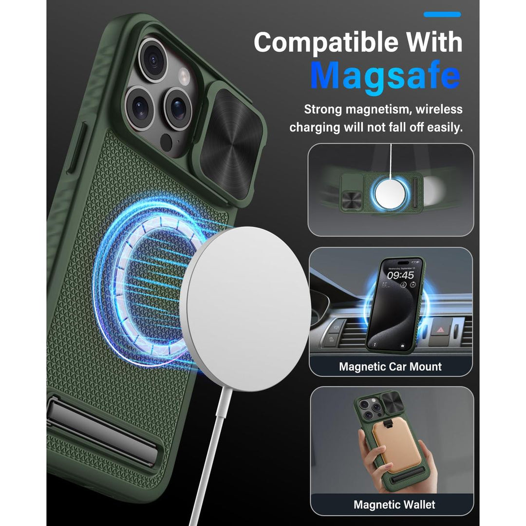 Vihibii Armor Case for iPhone 15 Pro Max - Green - DOKUTRONIX