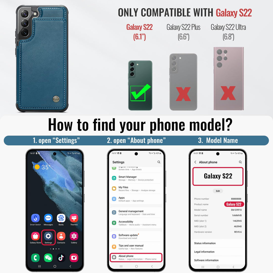 Vinich Wallet Case for Galaxy S22 - DOKUTRONIX