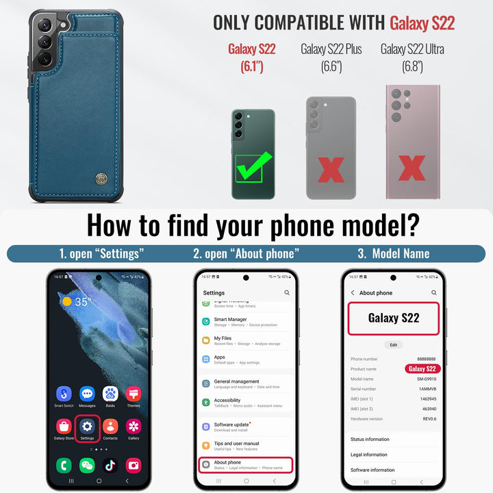 Vinich Wallet Case for Galaxy S22 - DOKUTRONIX