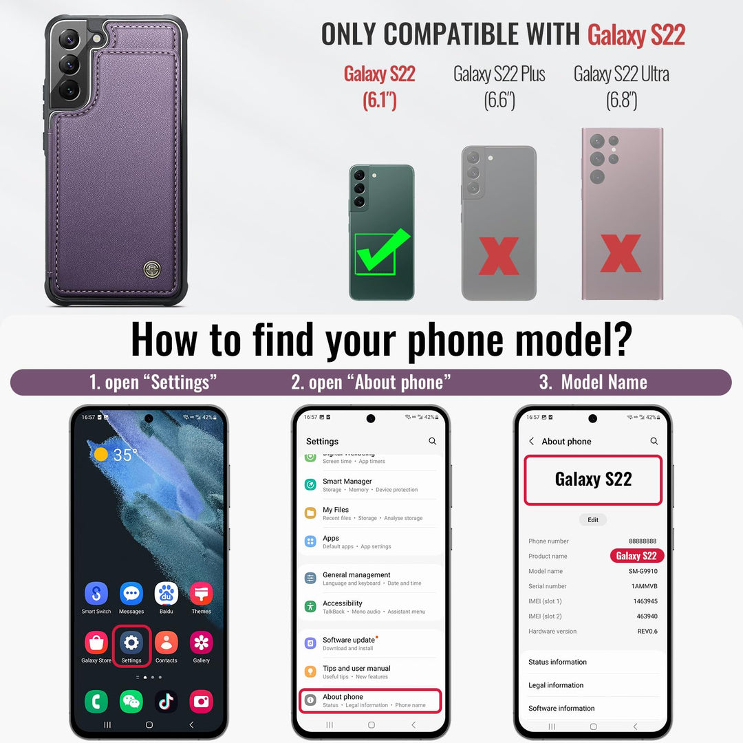 Vinich Wallet Case for Galaxy S22 - DOKUTRONIX