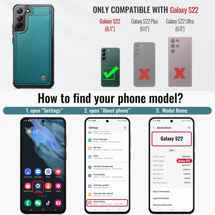 Vinich Wallet Case for Galaxy S22 - DOKUTRONIX