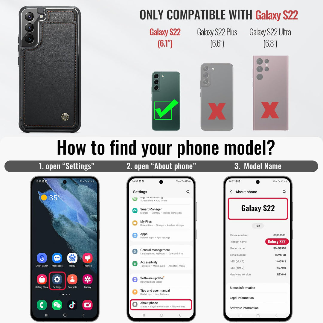 Vinich Wallet Case for Galaxy S22 - DOKUTRONIX