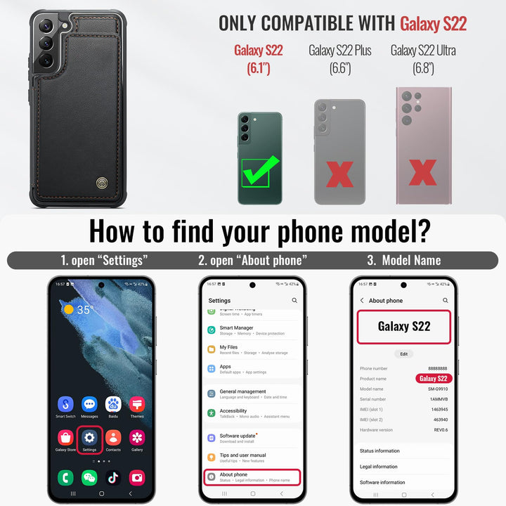 Vinich Wallet Case for Galaxy S22 - DOKUTRONIX