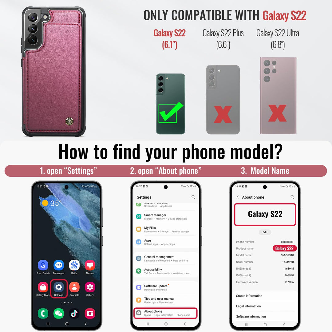 Vinich Wallet Case for Galaxy S22 - DOKUTRONIX