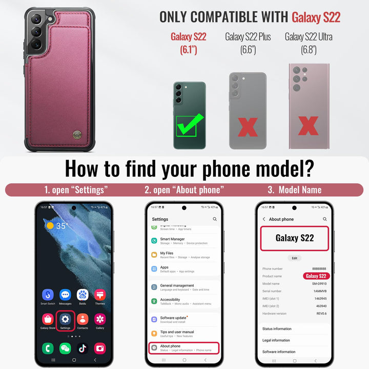 Vinich Wallet Case for Galaxy S22 - DOKUTRONIX