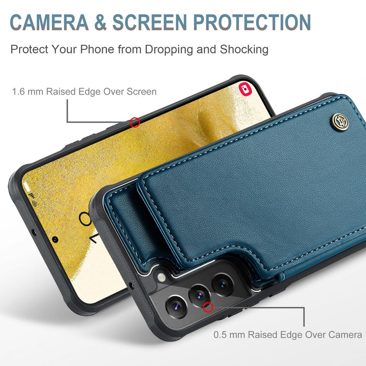 Vinich Galaxy S23 Plus Wallet Case with RFID Blue - DOKUTRONIX
