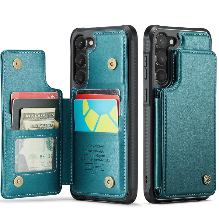 Vinich Galaxy Plus Wallet: RFID, Kickstand, Shockproof - DOKUTRONIX