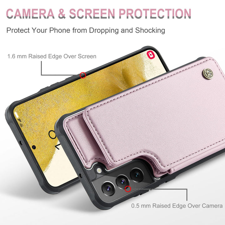 Vinich Rose Gold Wallet Case for Galaxy S23 Plus - DOKUTRONIX