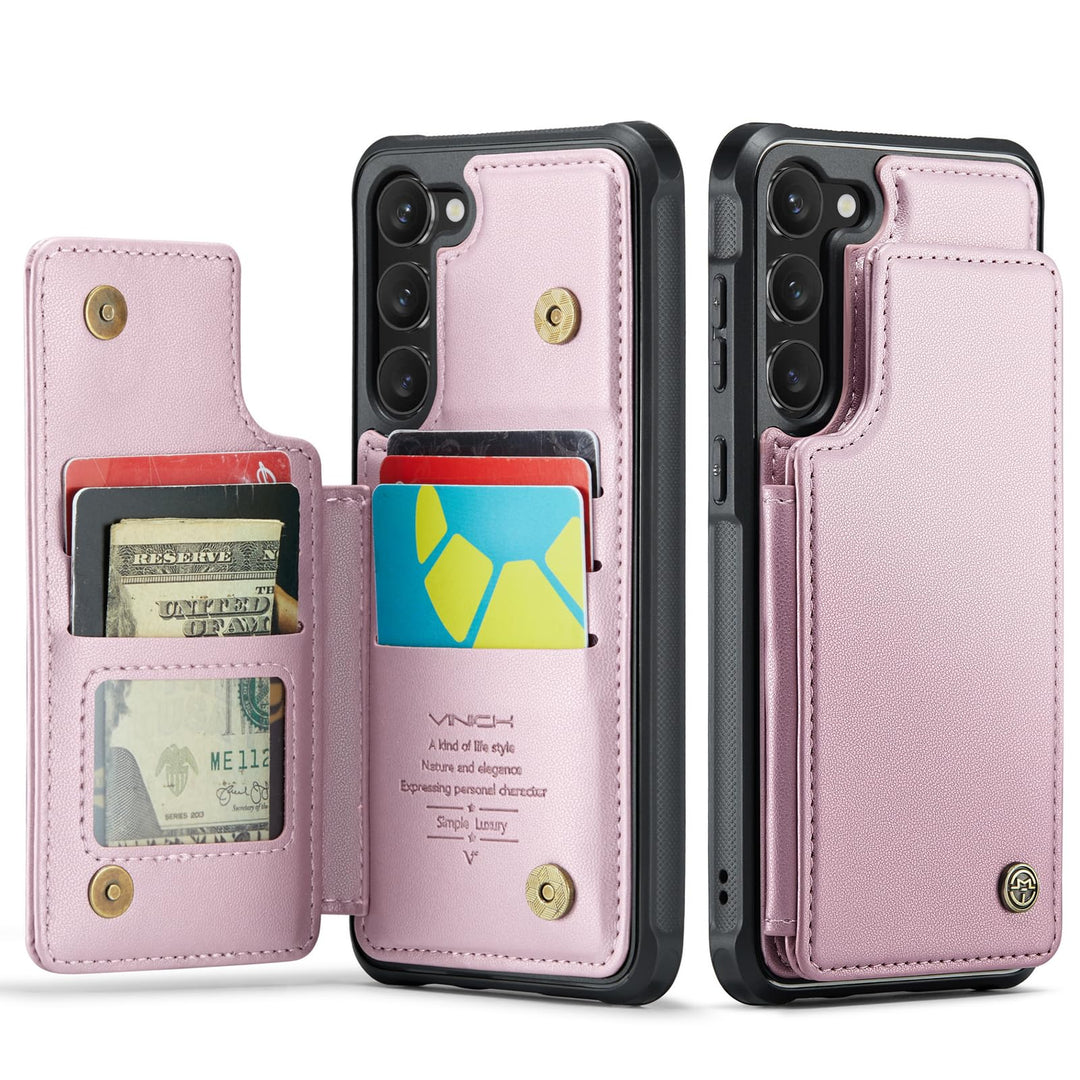 Vinich Rose Gold Wallet Case for Galaxy S23 Plus - DOKUTRONIX