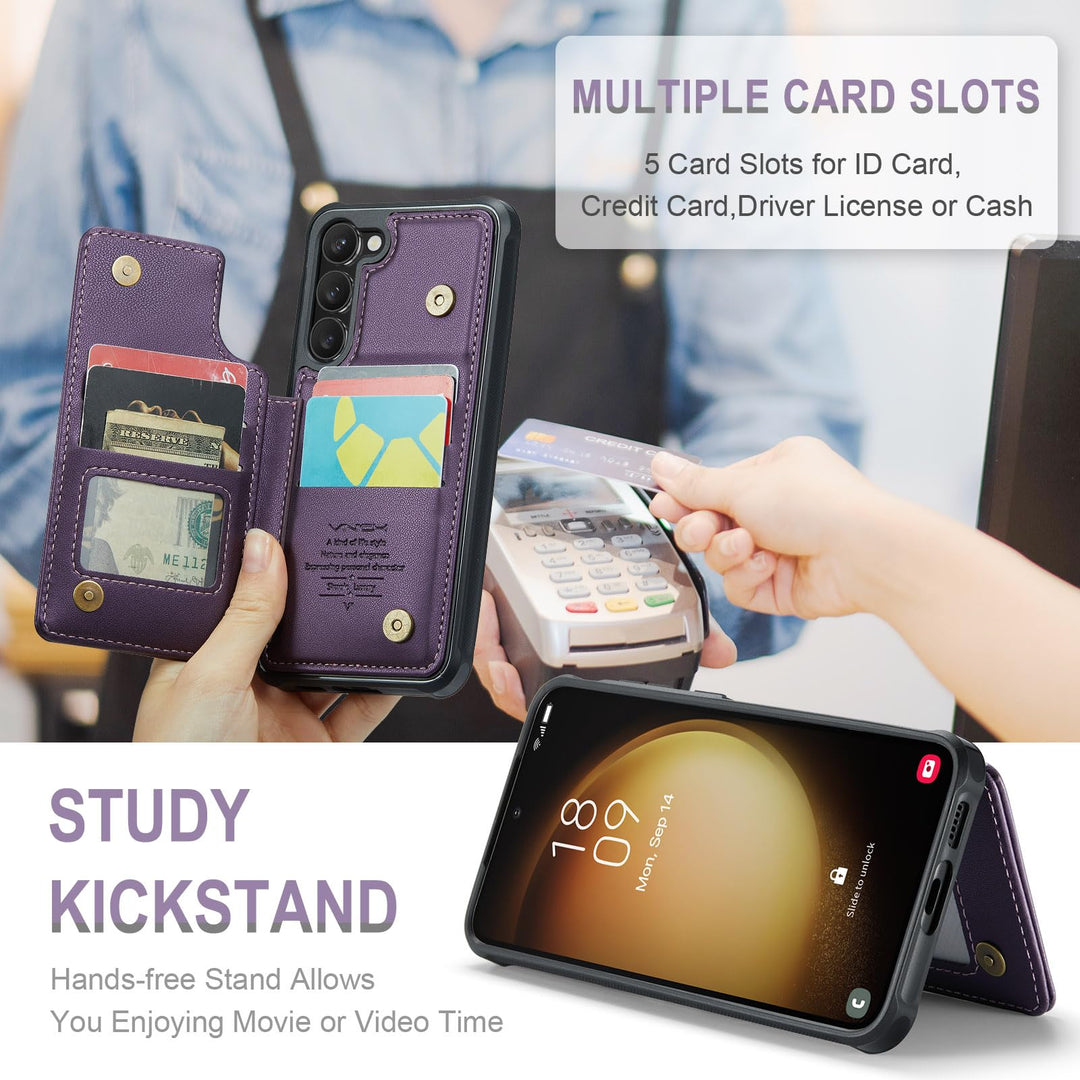 Vinich Shield: Galaxy S23 Plus Wallet Case - Purple - DOKUTRONIX