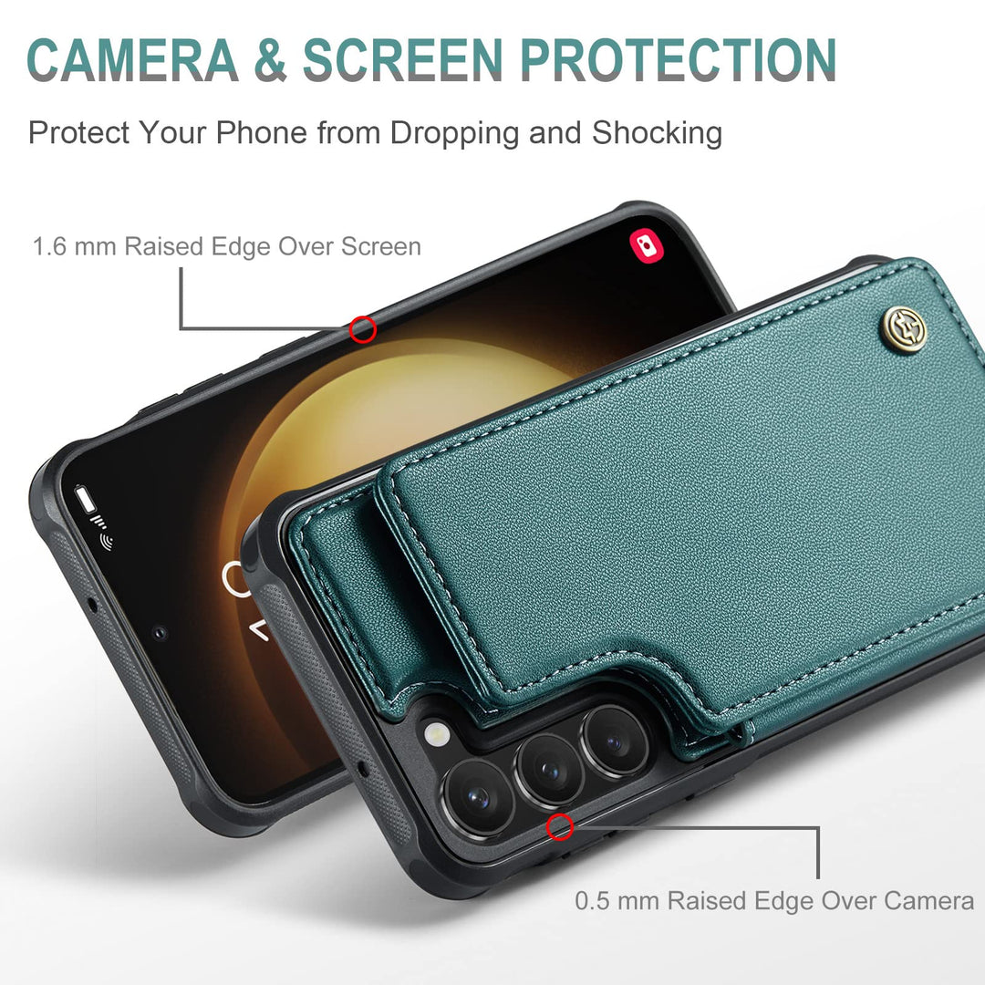 Vinich Galaxy Plus Wallet: RFID, Kickstand, Shockproof - DOKUTRONIX