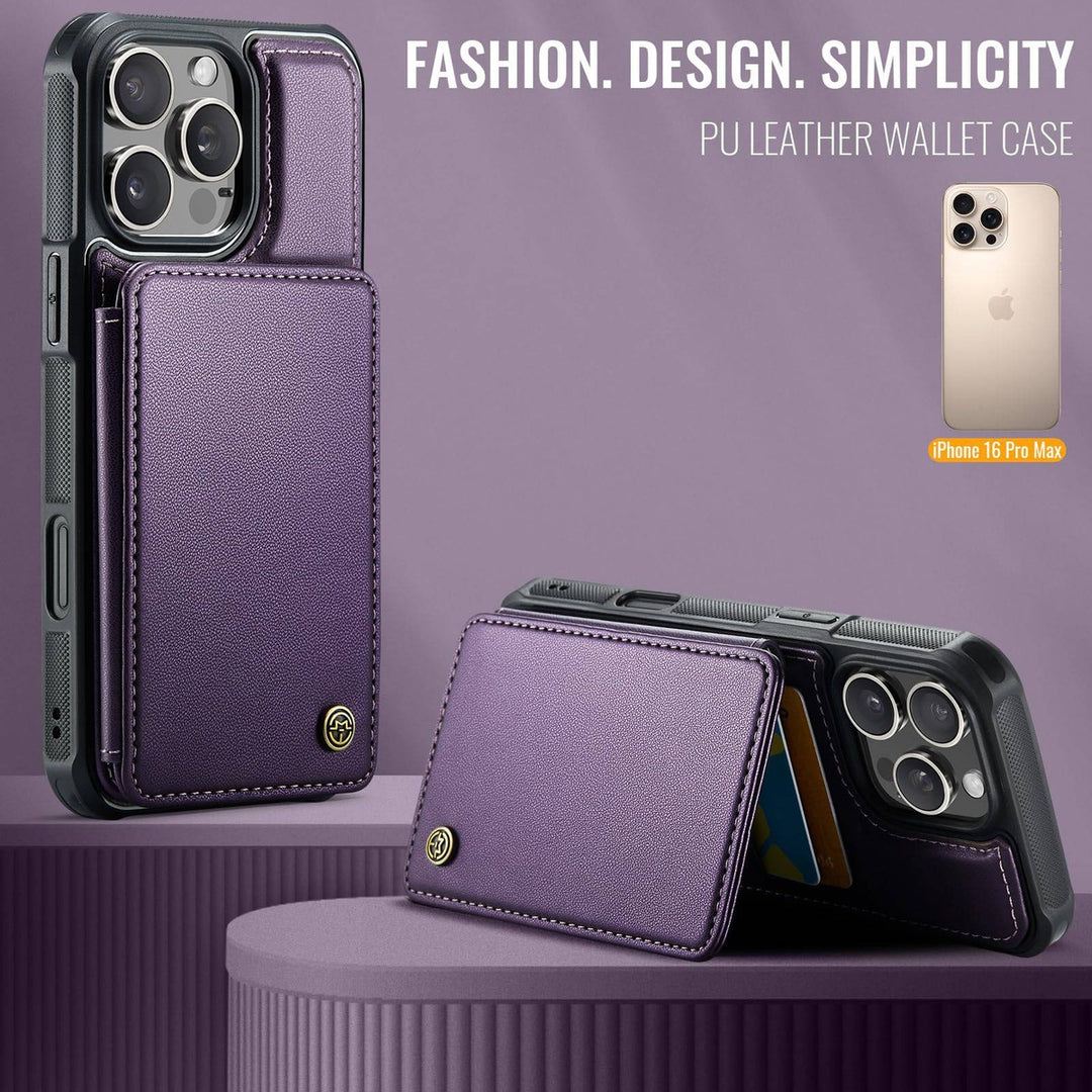 Vinich Shield: iPhone 16 Pro Wallet Case, Purple - DOKUTRONIX